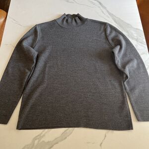 Lucia Sweater Size EU 42 Womens Gray Wool Blend Mock Neck Long Sleeve Fine Rib